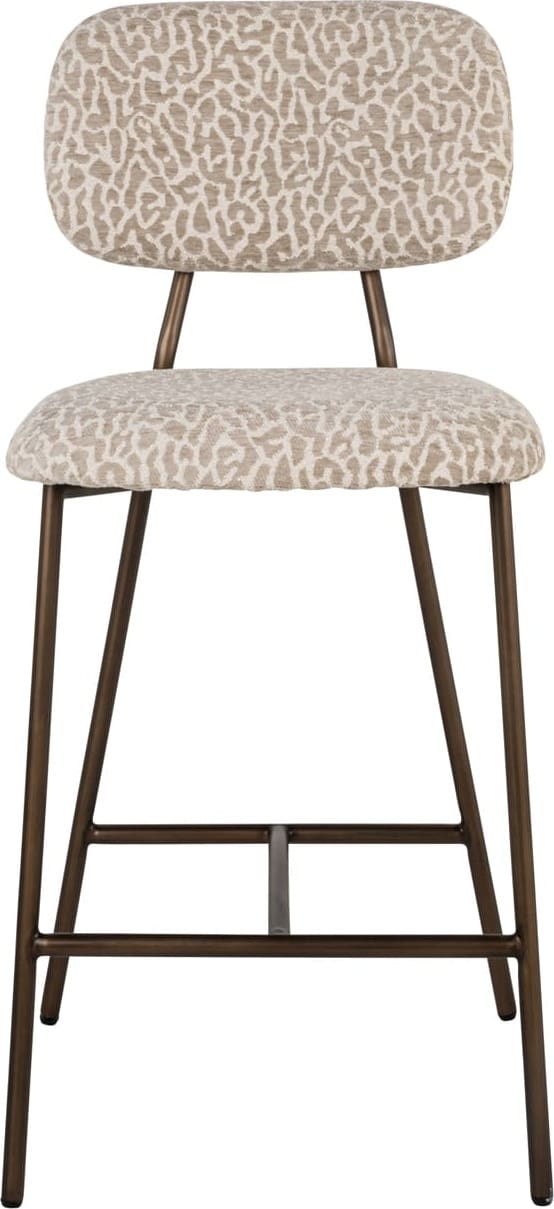 Richmond Interiors Counterstoel Xenia beige leopard fire retardant Beige Eetkamerstoel