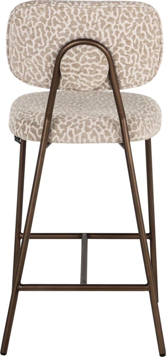 Richmond Interiors Counterstoel Xenia beige leopard fire retardant Beige Eetkamerstoel