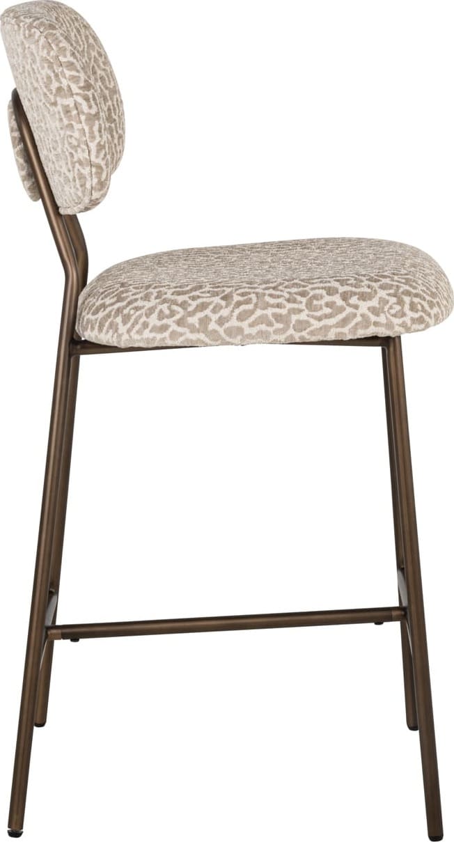 Richmond Interiors Counterstoel Xenia beige leopard fire retardant Beige Eetkamerstoel