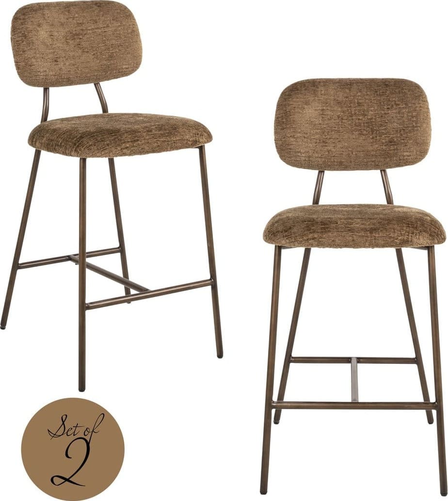 Richmond Interiors Counterstoel Xenia brandy fusion fire retardant Eetkamerstoel