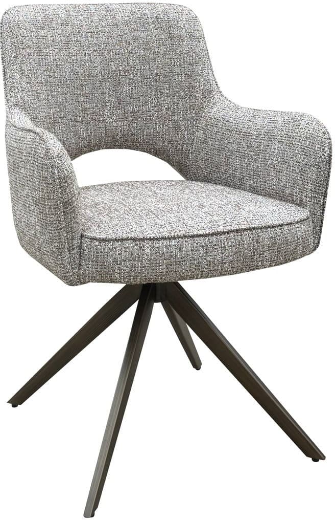 Richmond Interiors Eetkamerstoel Ginerva earth tweed swivel  Eetkamerstoel