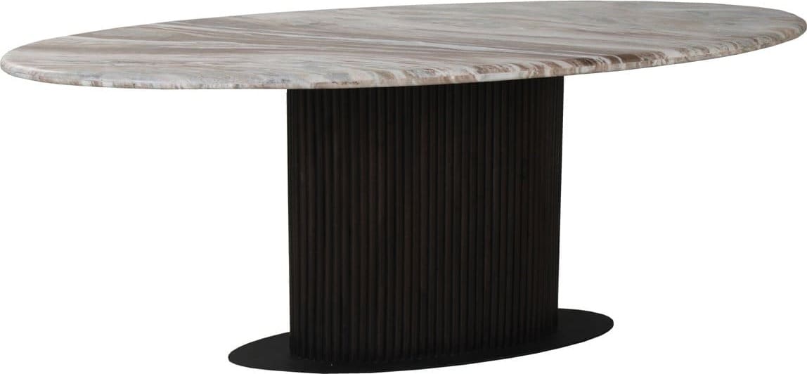 Richmond Interiors Eettafel Rasford dark brown oval 200 Bruin Eettafel