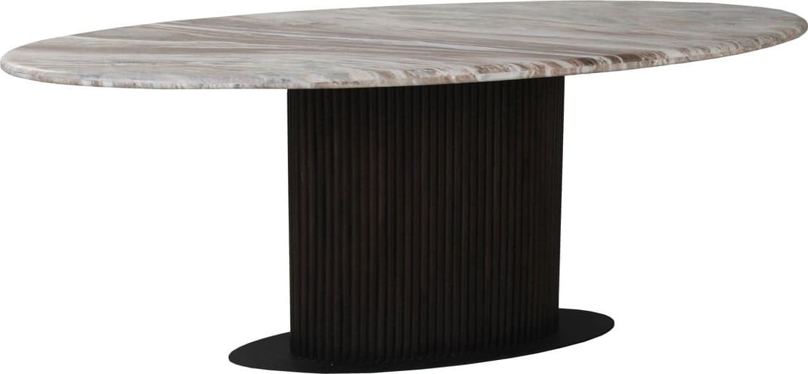Richmond Interiors Eettafel Rasford dark brown oval 200 Bruin Eettafel
