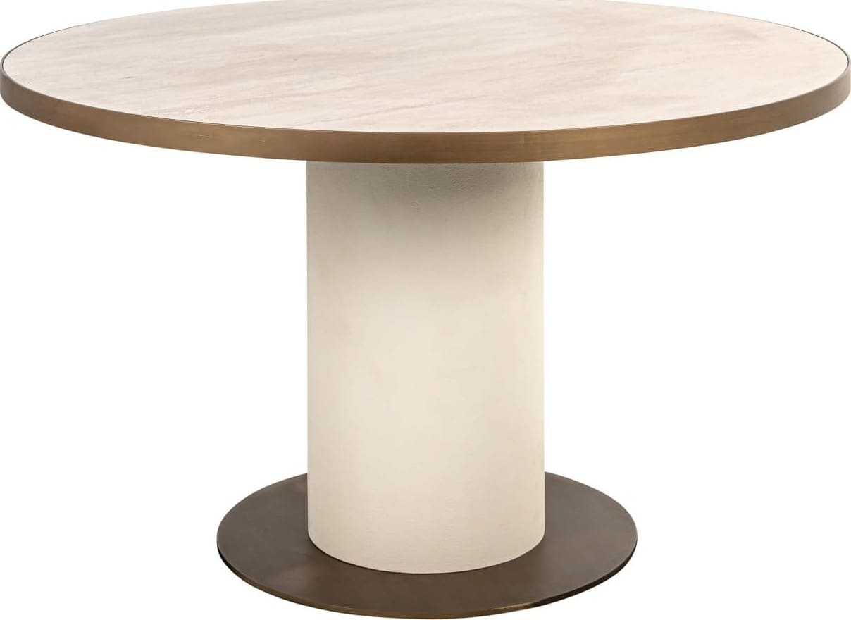 Richmond Interiors Eettafel Tivoli white 130Ø Wit Eettafel