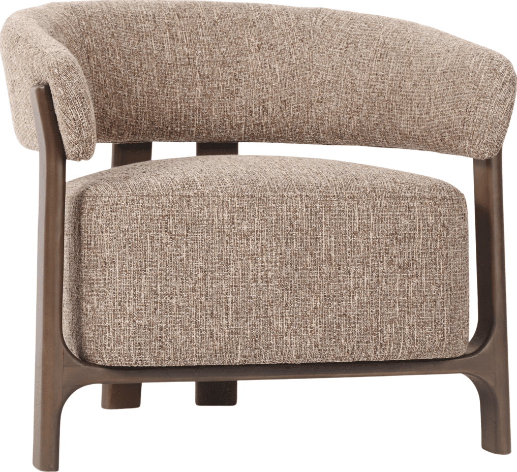 Richmond Interiors Lounge stoel Dalara brown tweed Bruin Eetkamerstoel