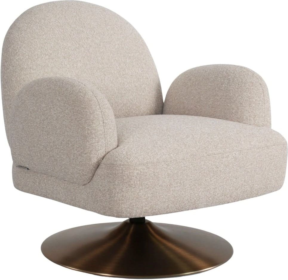 Richmond Interiors Lounge stoel Kagney biscotti swivel  Eetkamerstoel