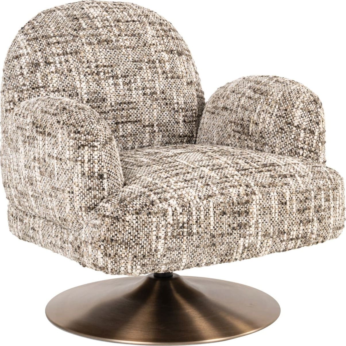 Richmond Interiors Lounge stoel Kagney brown omara swivel Bruin Eetkamerstoel