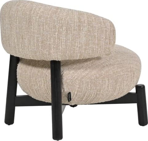Richmond Interiors Lounge stoel Ornella beige angora Eetkamerstoel