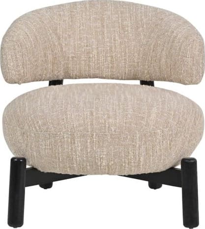 Richmond Interiors Lounge stoel Ornella beige angora Eetkamerstoel