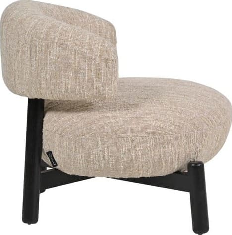Richmond Interiors Lounge stoel Ornella beige angora Eetkamerstoel