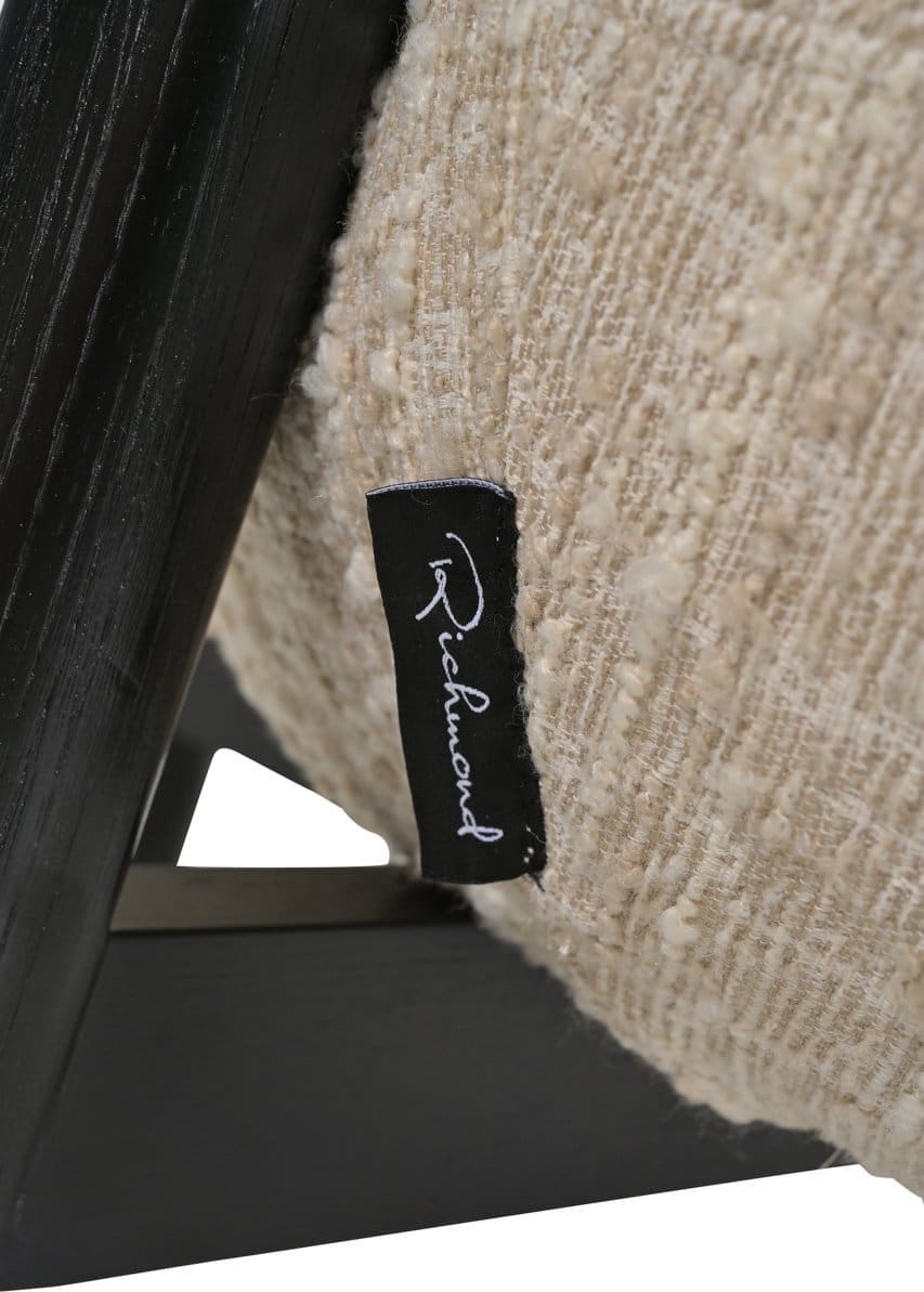 Richmond Interiors Lounge stoel Ornella beige angora Eetkamerstoel