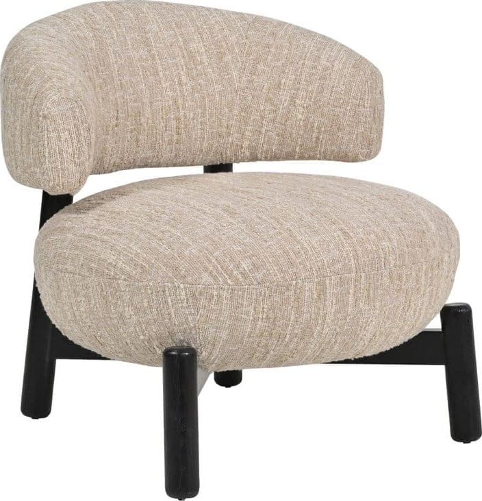 Richmond Interiors Lounge stoel Ornella beige angora Eetkamerstoel
