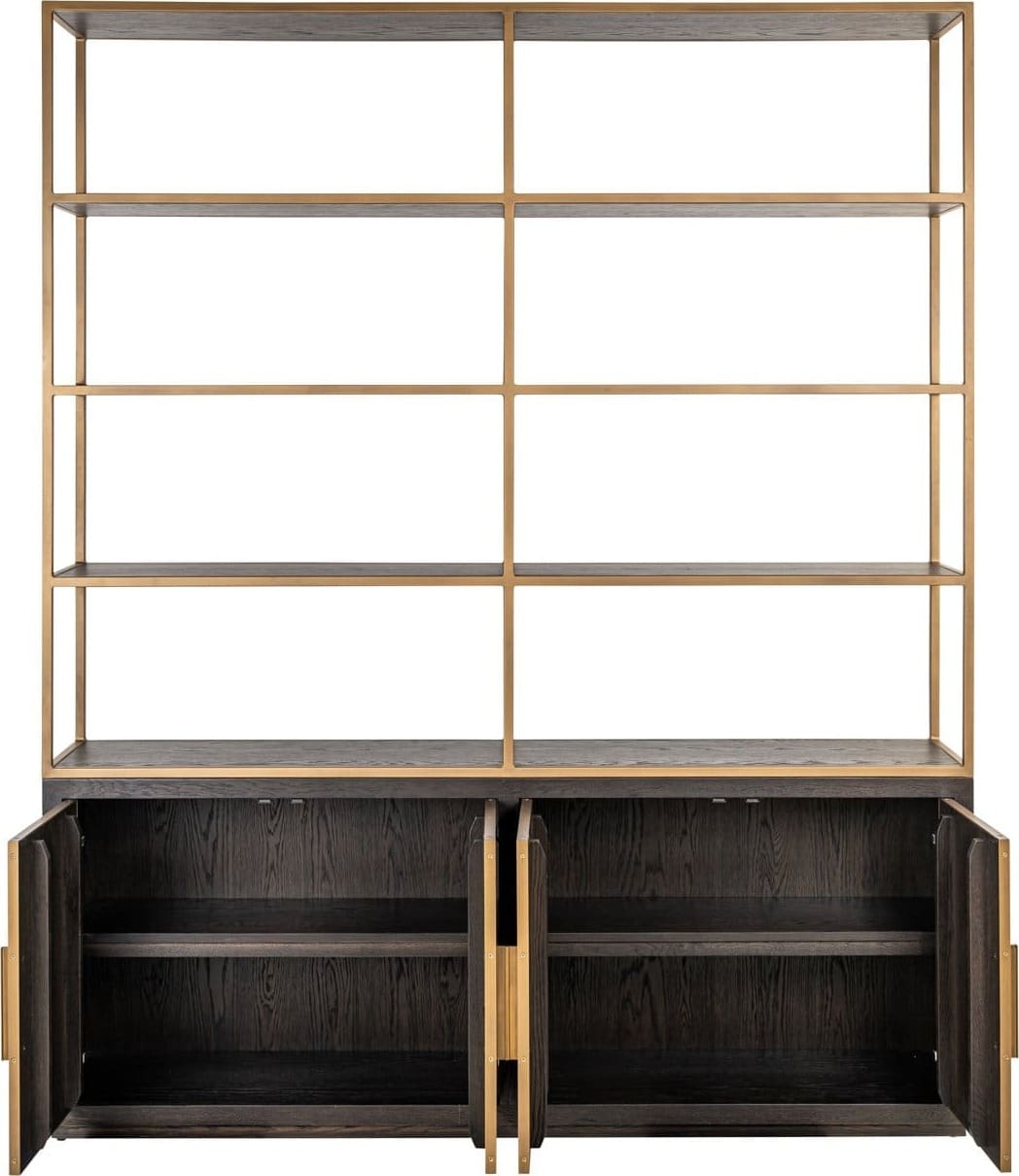Richmond Interiors Wandkast Carter brown large 4-doors Bruin Kast