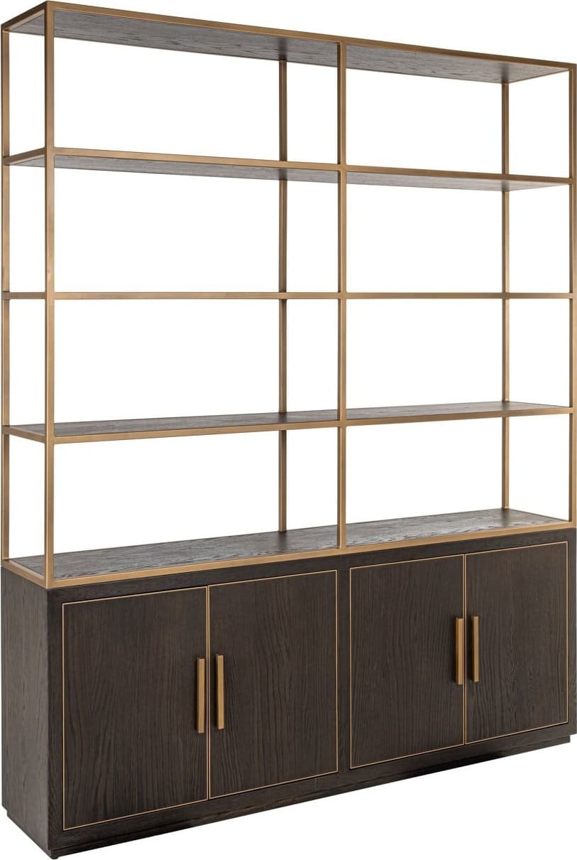 Richmond Interiors Wandkast Carter brown large 4-doors Bruin Kast