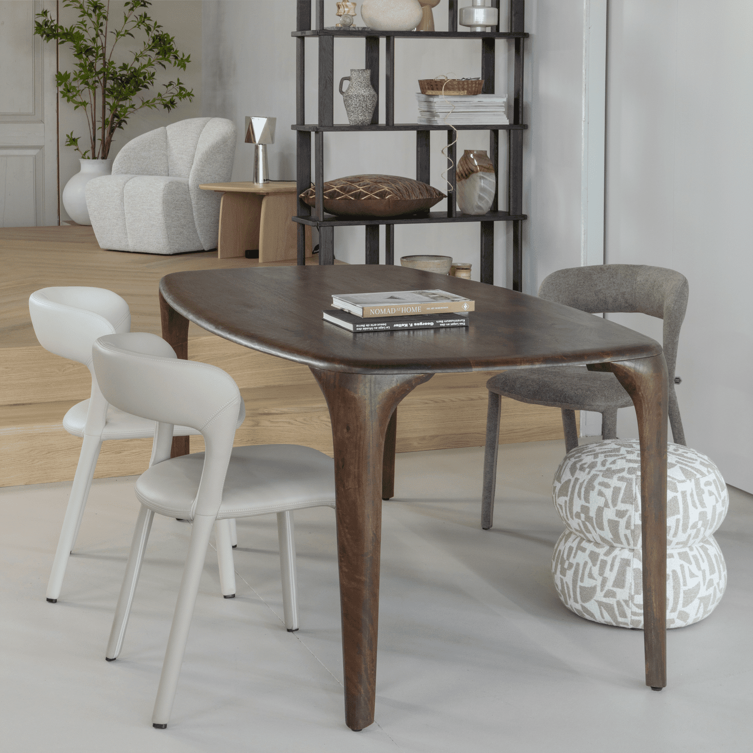 WOOOD Fiore eettafel mango hout donkerbruin 190x95cm Donkerbruin