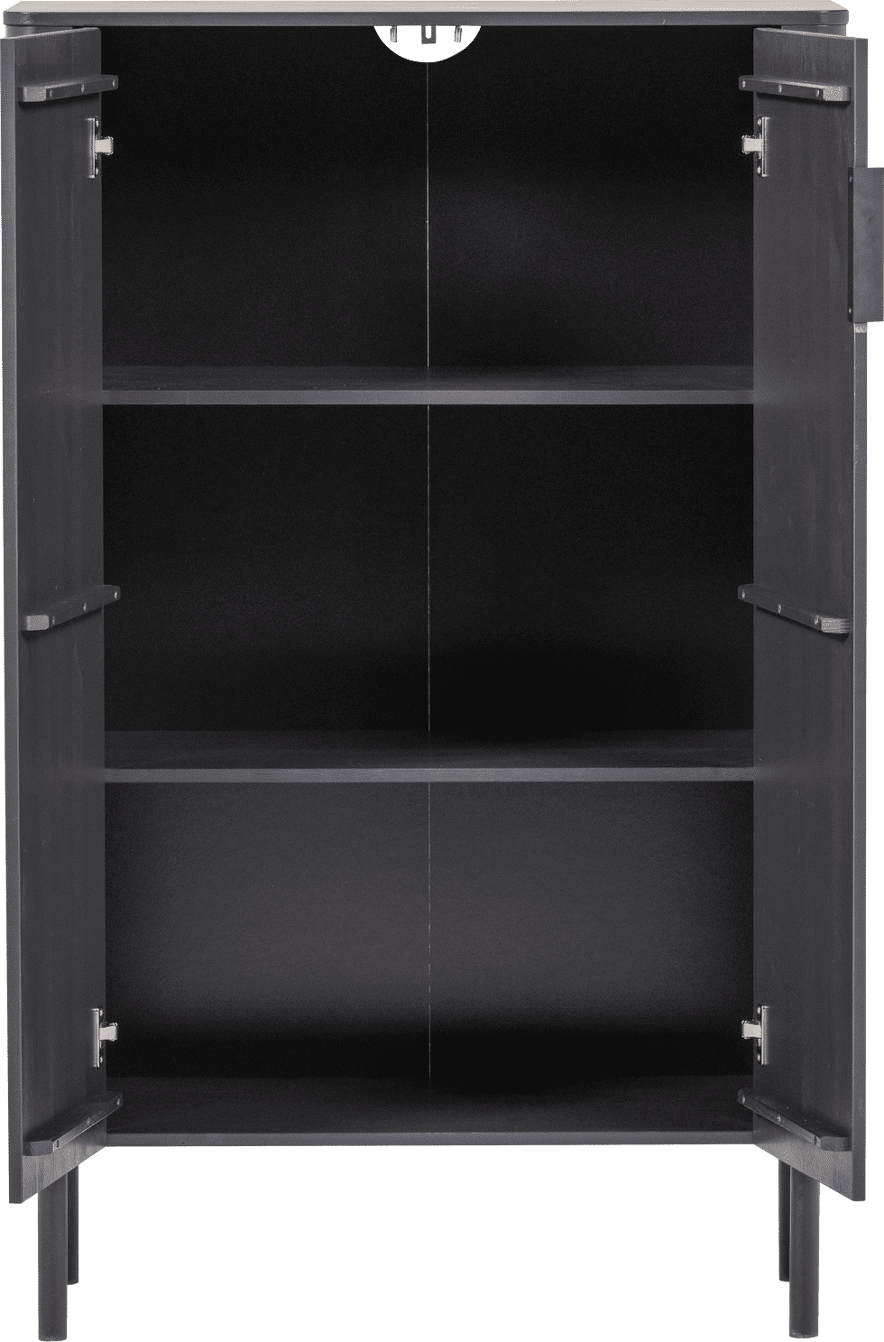 WOOOD Gunnar 2-deurs kast grenen matzwart Matzwart Wandkast