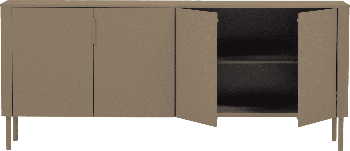 WOOOD Gunnar dressoir 200cm grenen mud Bruin|Taupe Dressoir|Kast