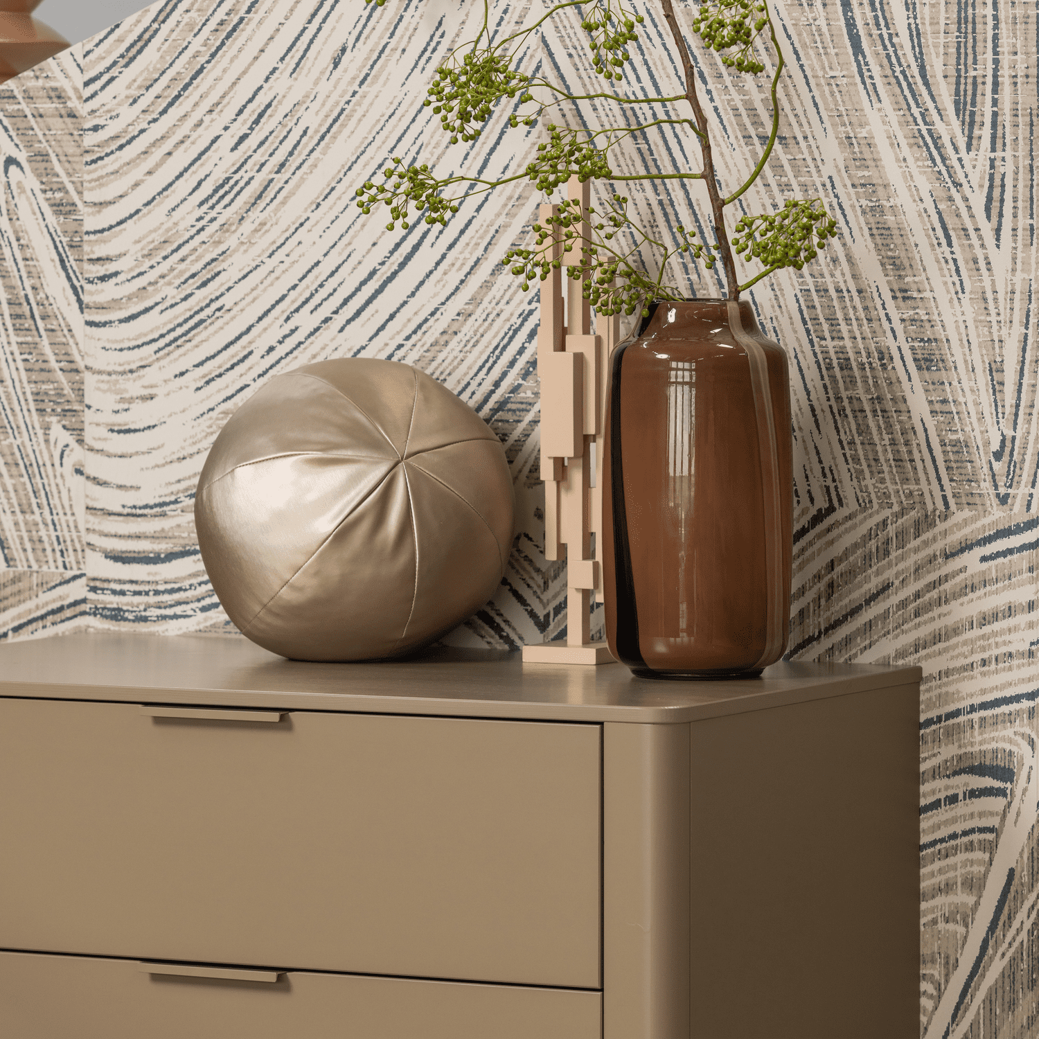 WOOOD Rodeo bal kussen klein metallic naturel Naturel Sierkussen