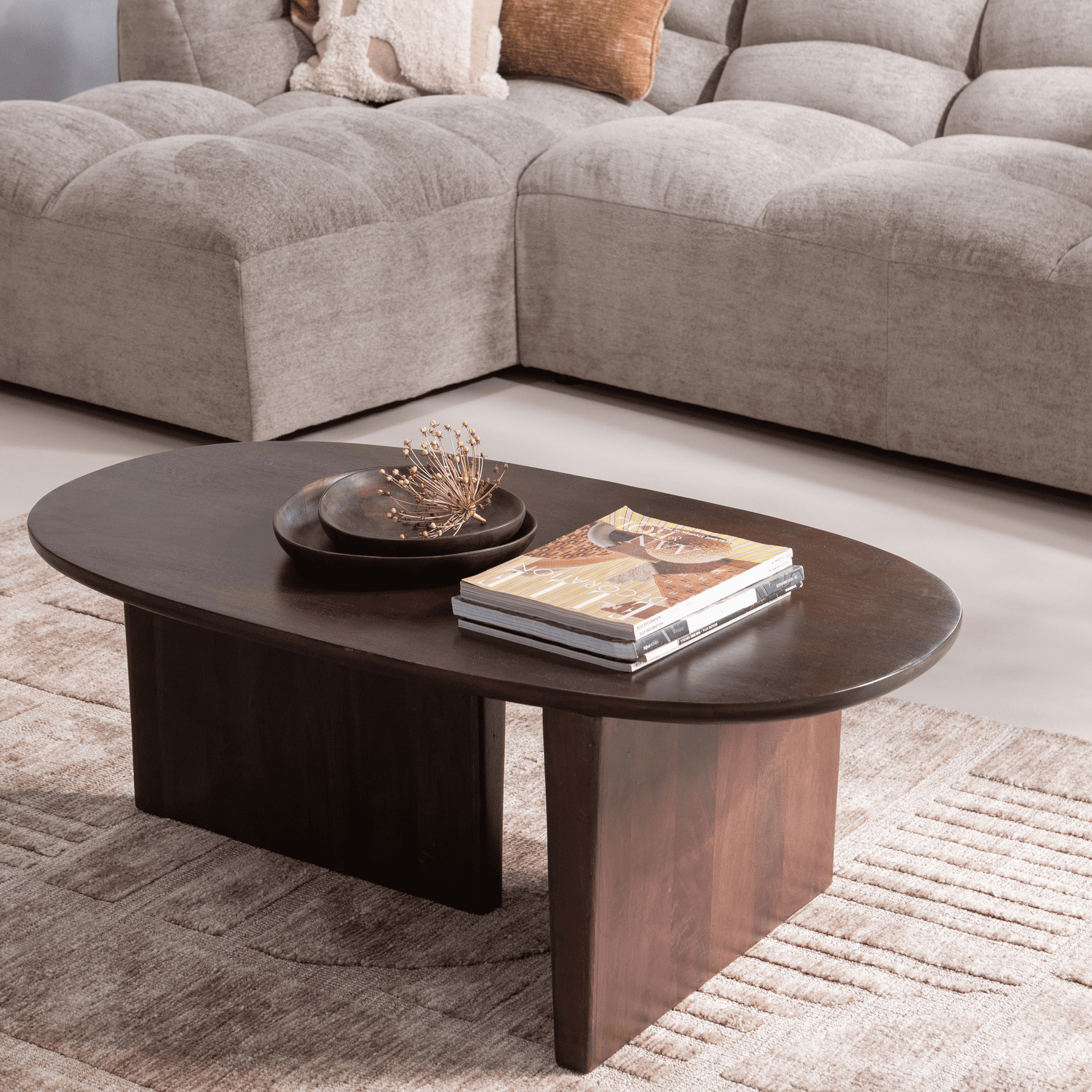 WOOOD Seam salontafel mango hout donkerbruin Walnoot Salontafel