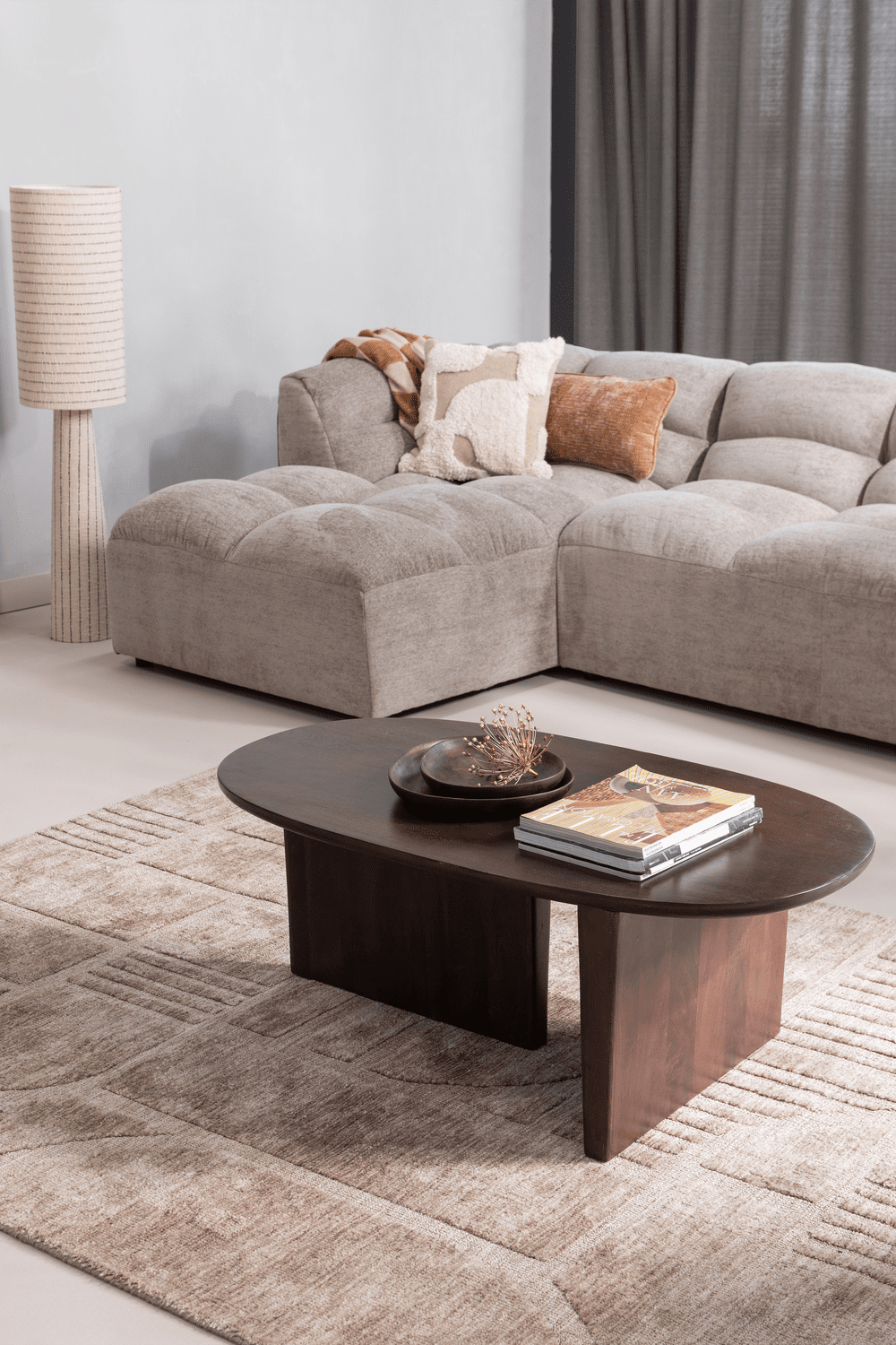 WOOOD Seam salontafel mango hout donkerbruin Walnoot Salontafel