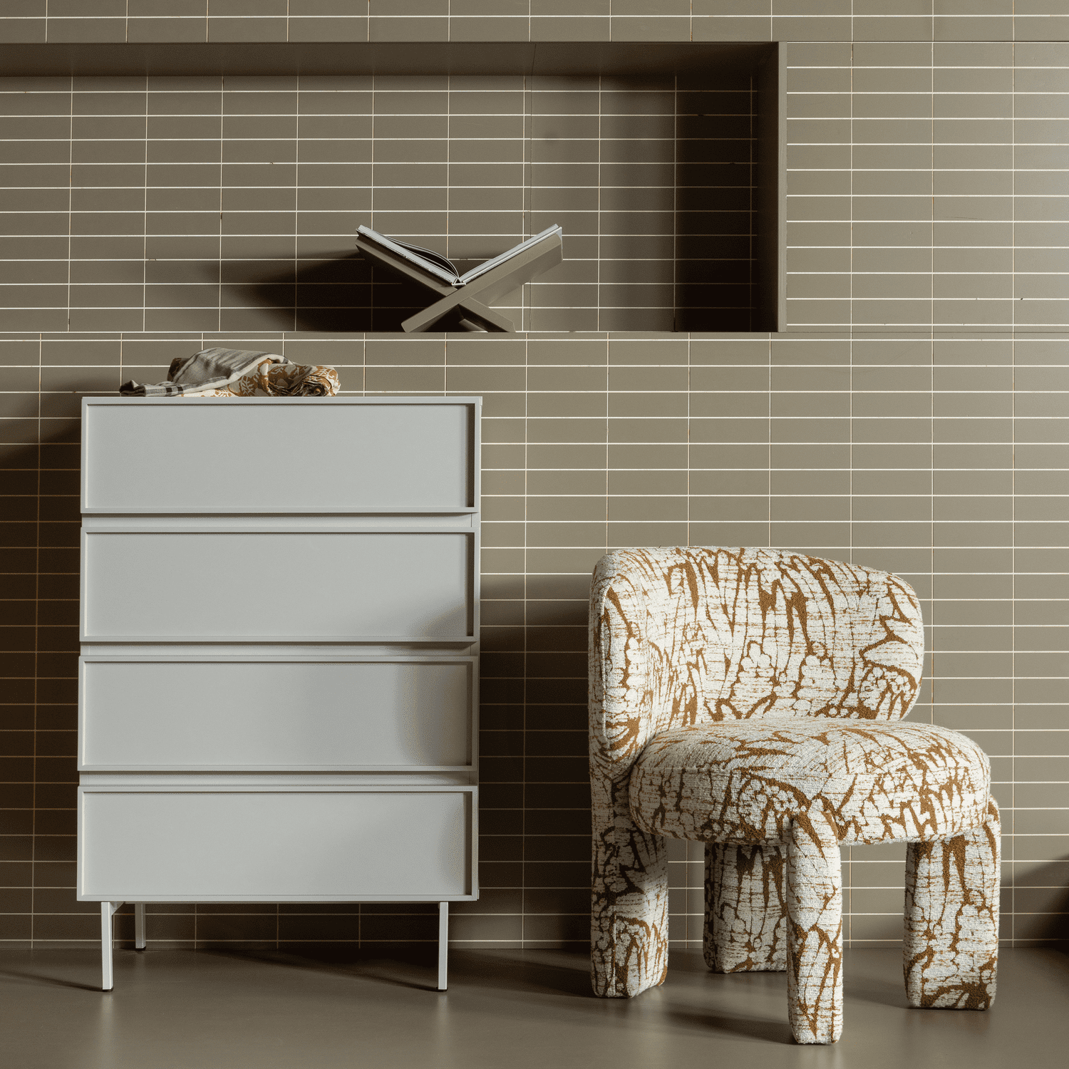 WOOOD Tours ladekast 4 lades melamine/mdf zand Bruin|Beige Ladekast