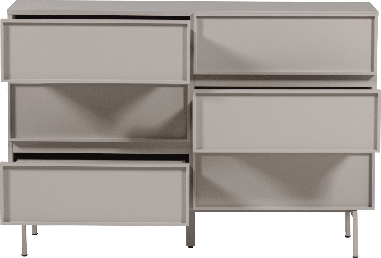 WOOOD Tours ladekast 6 lades melamine/mdf zand Bruin|Beige Ladekast