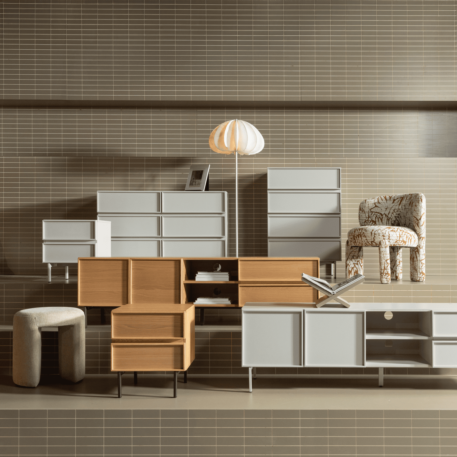 WOOOD Tours ladekast/nachtkastje 2 lades melamine/mdf naturel Naturel Nachtkastje