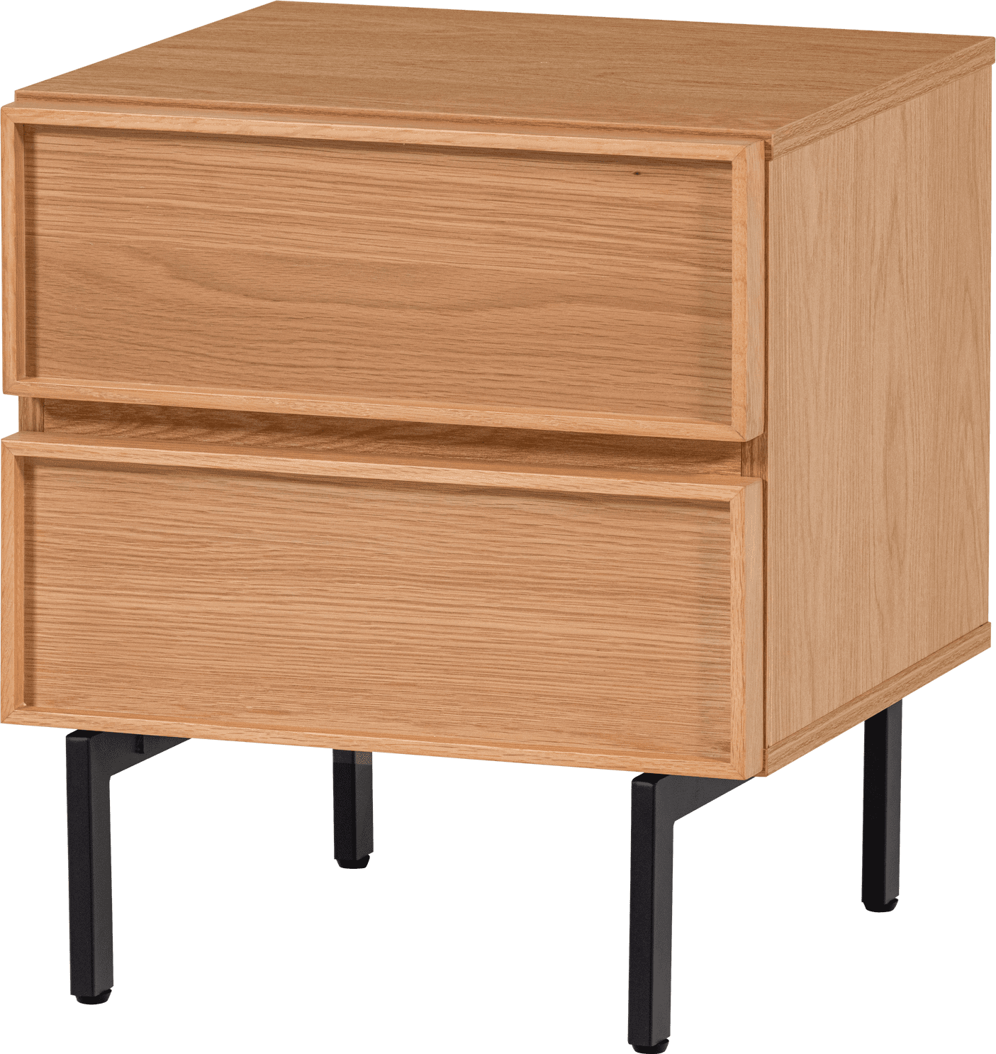 WOOOD Tours ladekast/nachtkastje 2 lades melamine/mdf naturel Naturel Nachtkastje