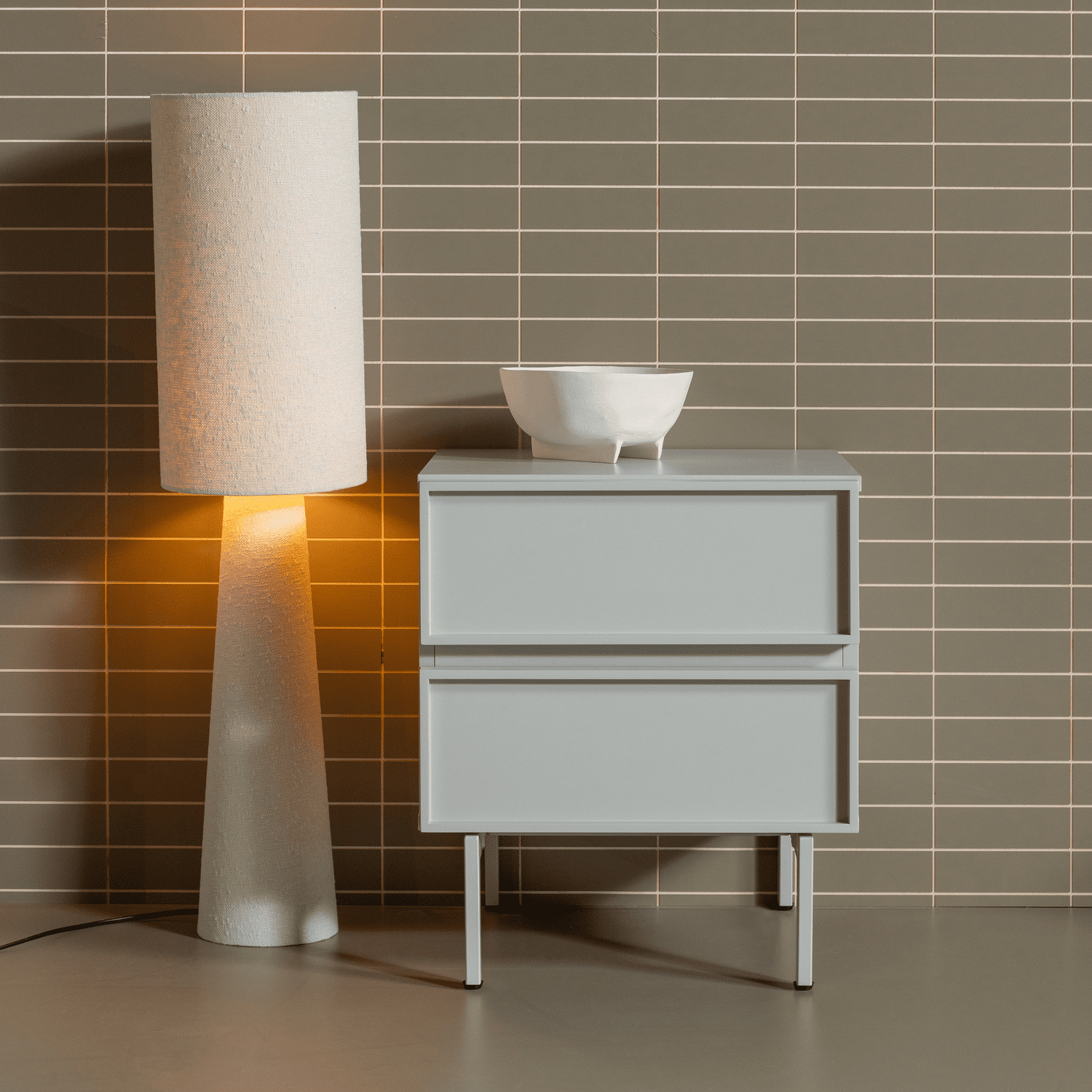 WOOOD Tours ladekast/nachtkastje 2 lades melamine/mdf zand Bruin|Beige Nachtkastje