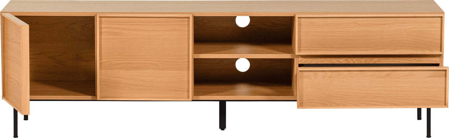 WOOOD Tours tv meubel 180cm melamine/mdf naturel Naturel Tv-meubel|Tv-dressoir
