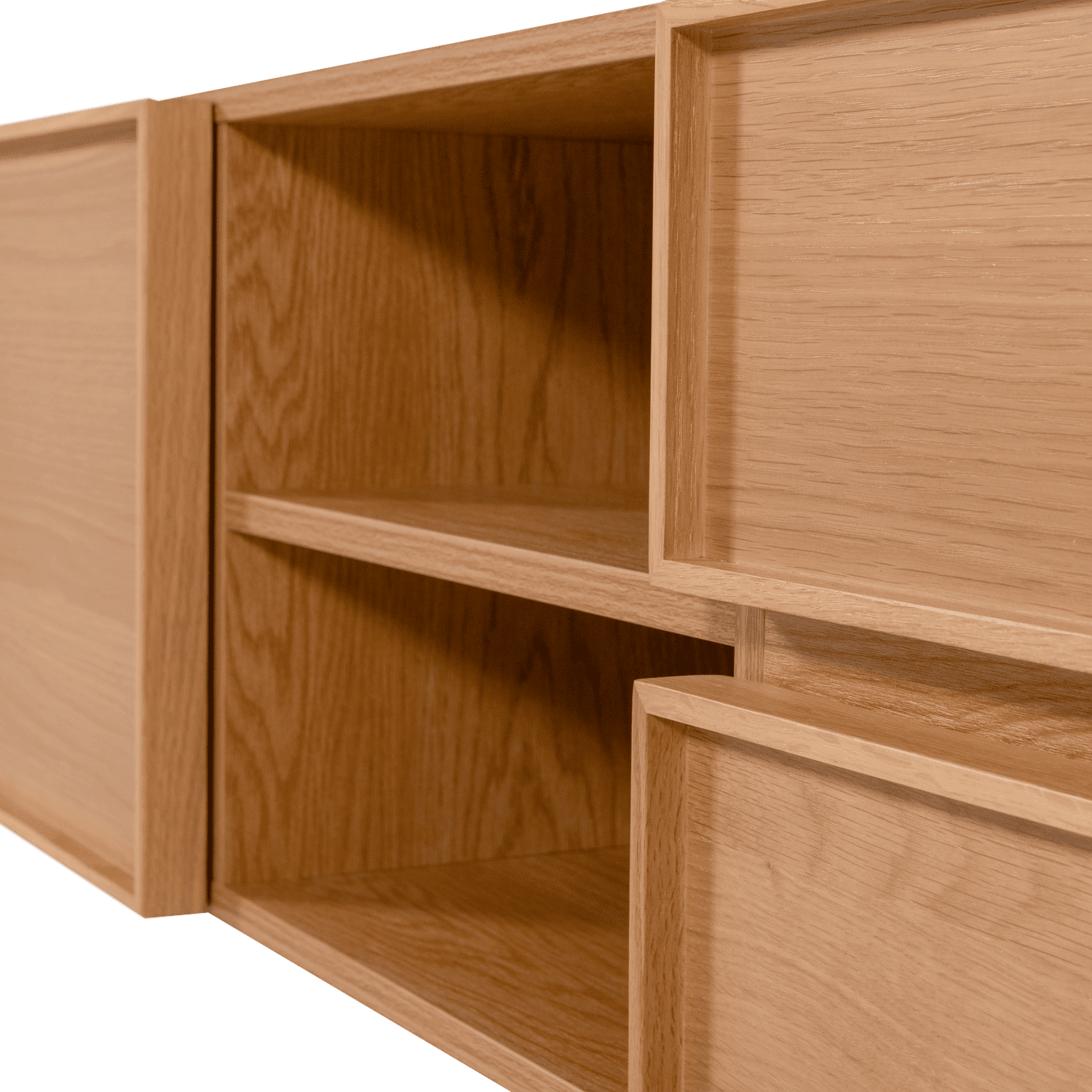 WOOOD Tours tv meubel 180cm melamine/mdf naturel Naturel Tv-meubel|Tv-dressoir