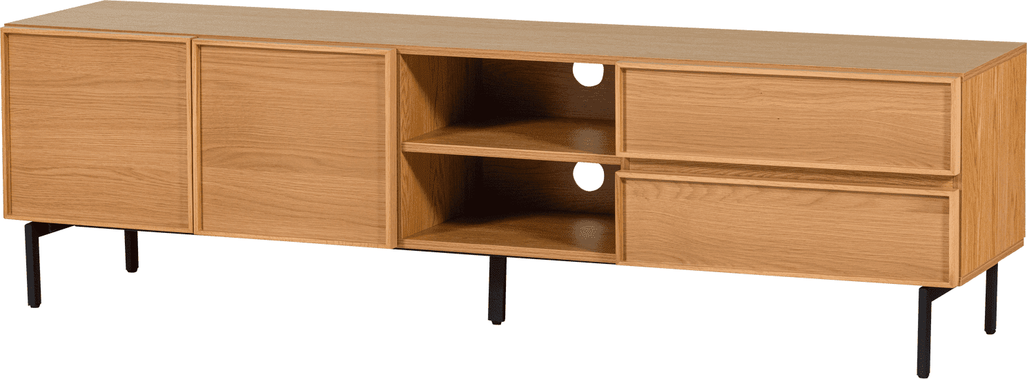 WOOOD Tours tv meubel 180cm melamine/mdf naturel Naturel Tv-meubel|Tv-dressoir