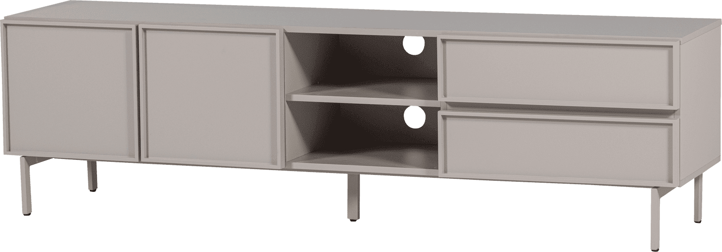 WOOOD Tours tv meubel 180cm melamine/mdf zand Bruin|Beige Tv-meubel|Tv-dressoir