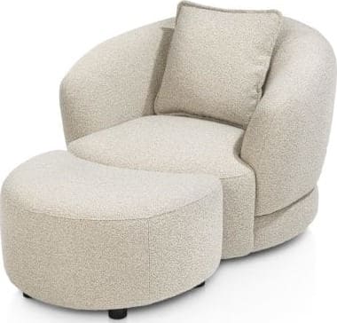 Xooon Cervos fauteuil draaibaar - rond 100cm incl. 1 kussen 45x45 Fauteuil