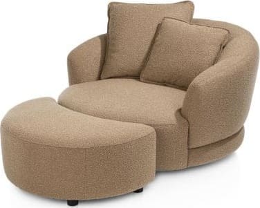 Xooon Cervos poef/hocker bij fauteuil draaibaar groot Fauteuil