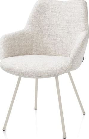 Xooon Mats armstoel 4-poots - creme - stof Luton - creme Beige|Wit Armstoel