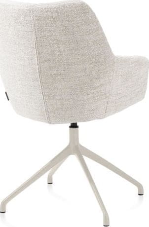 Xooon Mats armstoel aluminium frame 4-poots - draaibaar creme - stof Luton - creme Beige|Wit Armstoel