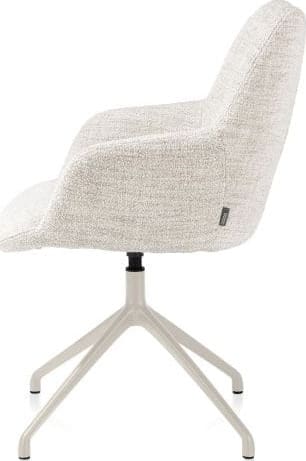 Xooon Mats armstoel aluminium frame 4-poots - draaibaar creme - stof Luton - creme Beige|Wit Armstoel
