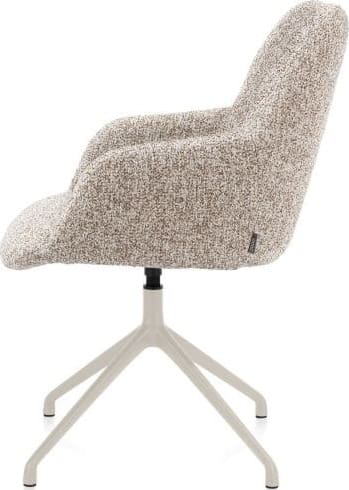Xooon Mats armstoel aluminium frame 4-poots - draaibaar creme - stof Luton - koper Koper Armstoel