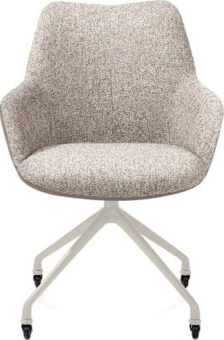 Xooon Mats armstoel aluminium frame wielen creme - combi Pala cognac + Luton koper Cognac Armstoel