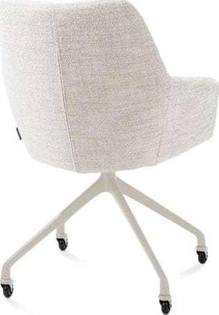 Xooon Mats armstoel aluminium frame wielen creme - stof Luton - creme Beige|Wit Armstoel