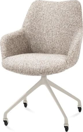 Xooon Mats armstoel aluminium frame wielen creme - stof Luton - koper Koper Armstoel