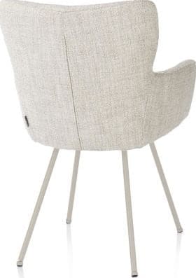 Xooon Sage armstoel 4-pootjes creme - stof Luton - creme Beige|Wit Armstoel