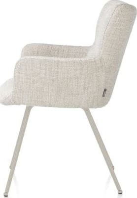 Xooon Sage armstoel 4-pootjes creme - stof Luton - creme Beige|Wit Armstoel