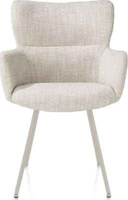 Xooon Sage armstoel 4-pootjes creme - stof Luton - creme Beige|Wit Armstoel