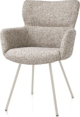 Xooon Sage armstoel 4-pootjes creme - stof Luton - koper Koper Armstoel