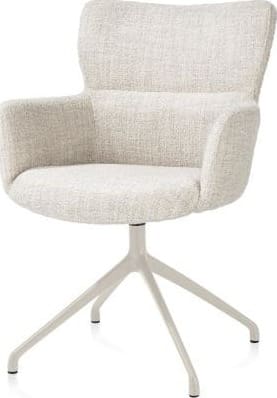 Xooon Sage armstoel draaibaar - creme - stof Luton - creme Beige|Wit Armstoel
