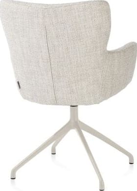 Xooon Sage armstoel draaibaar - creme - stof Luton - creme Beige|Wit Armstoel