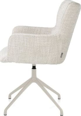 Xooon Sage armstoel draaibaar - creme - stof Luton - creme Beige|Wit Armstoel