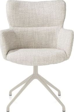 Xooon Sage armstoel draaibaar - creme - stof Luton - creme Beige|Wit Armstoel